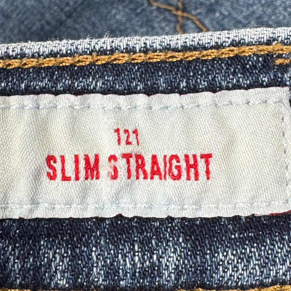 Lucky Brand 121 Slim Straight Mens Jeans 34x30 Blue Medium Wash Denim - Picture 5 of 16